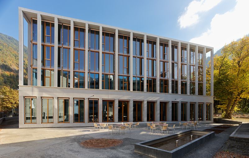 Umbau und Erweiterung Staatsgebäude Chur – Fassade Annex, Garten – Adrian Scheidegger / Alexander Jaquemet